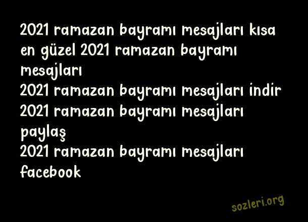 2021 Ramazan Bayramı