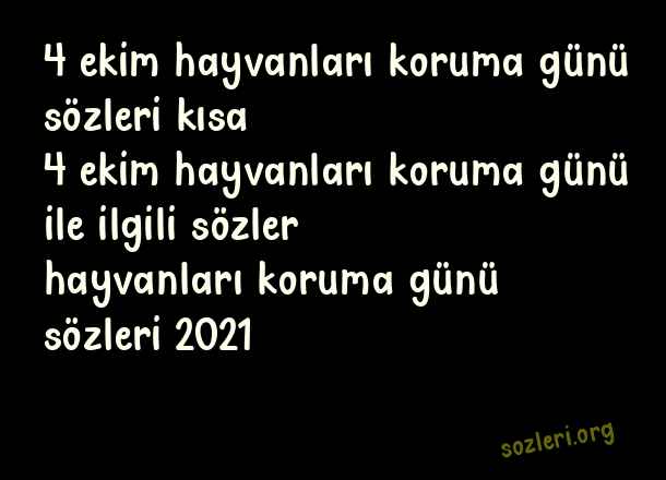 4 Ekim Hayvanları Koruma Günü