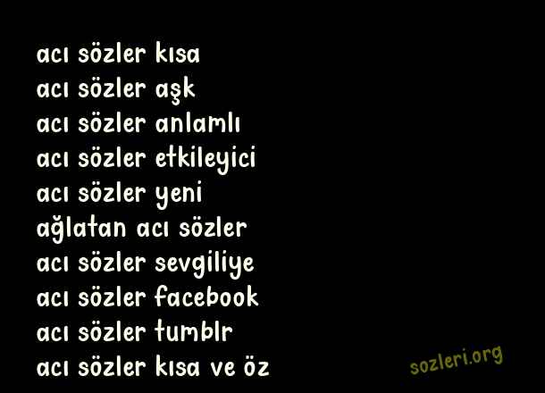 Acı Sözler