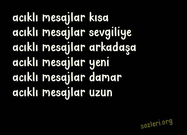 Acıklı Mesajlar