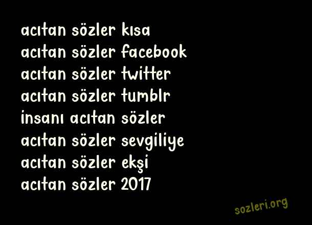 Acıtan Sözler