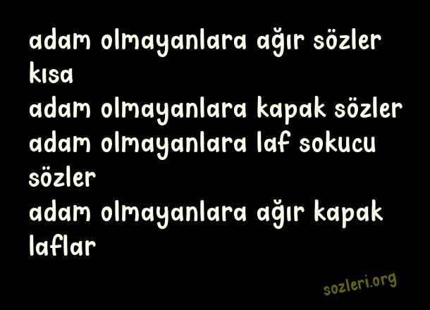Adam Olmayanlara Ağır Sözler