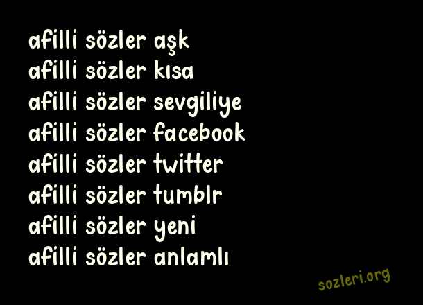 Afilli Sözler
