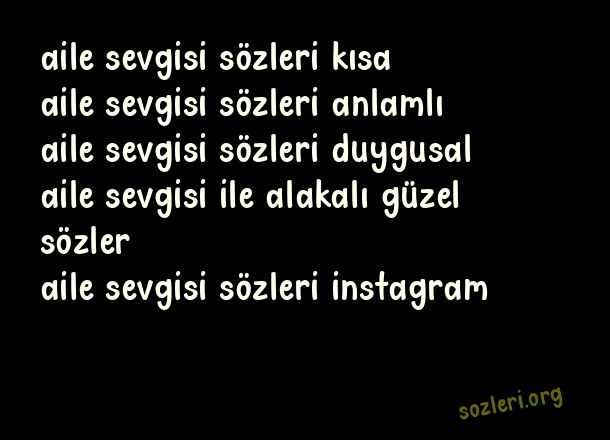 Aile Sevgisi