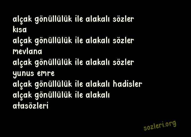 Alçak Gönüllülük