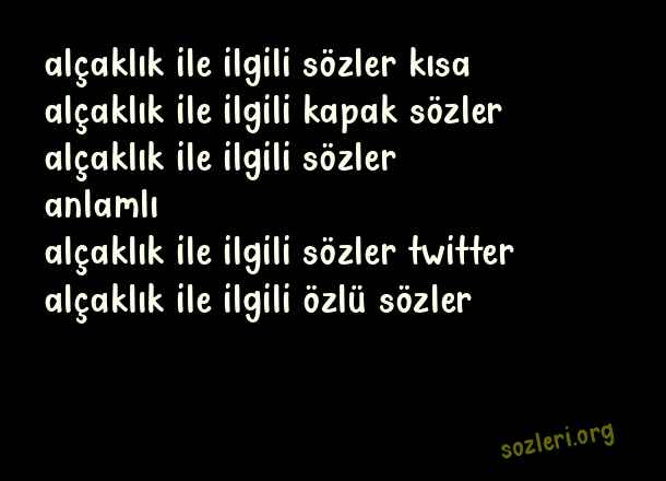 Alçaklık