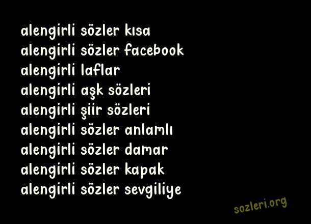 Alengirli Sözler