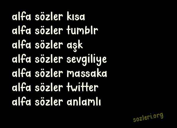 Alfa Sözler