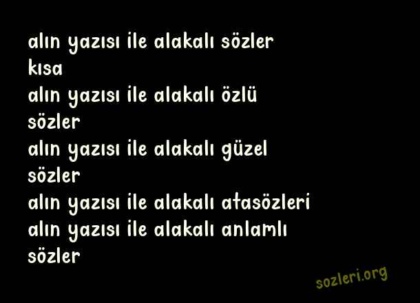 Alın Yazısı