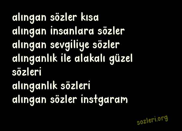 Alıngan Sözler