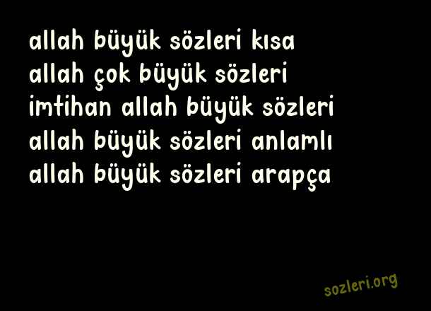 Allah Büyük