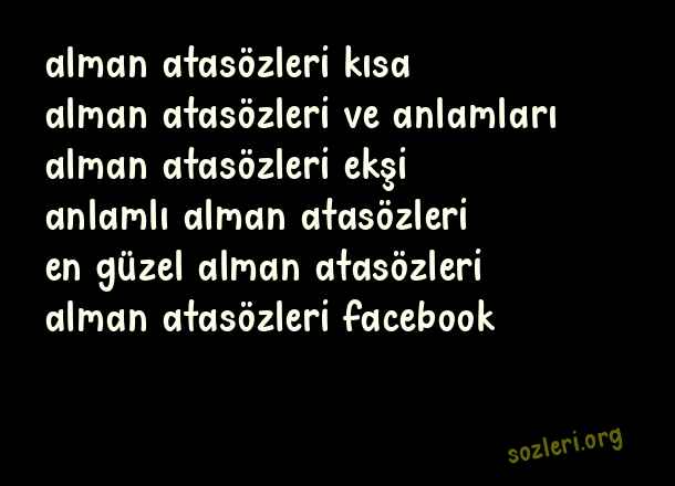 Alman Atasözleri