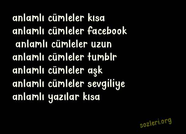 Anlamlı Cümleler