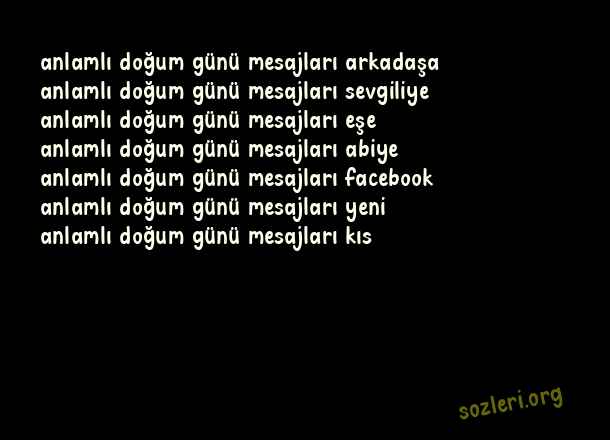 Anlamlı Doğum Günü