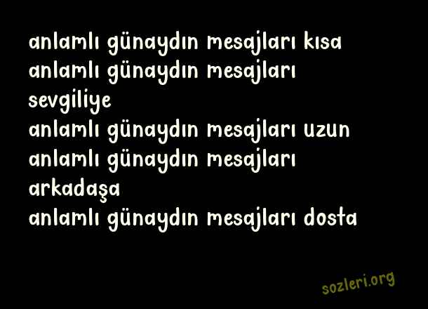 Anlamlı Günaydın