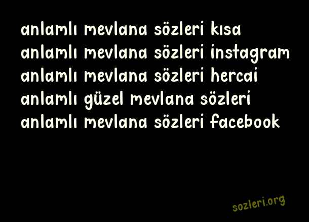Anlamlı Mevlana