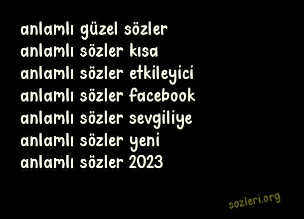 Anlamlı Sözler 2023