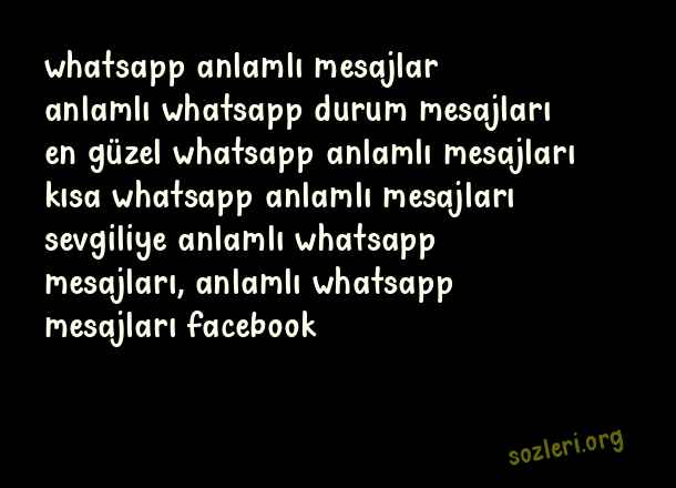 Anlamlı Whatsapp