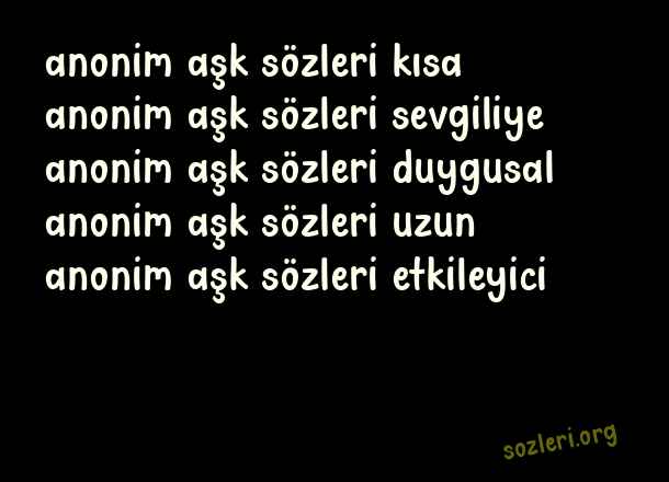 Anonim Aşk