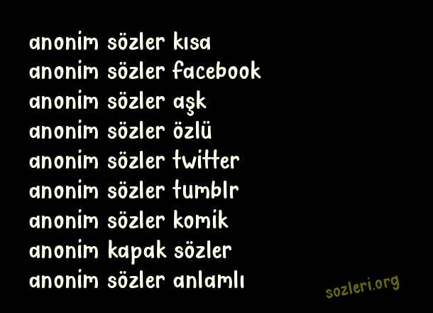 Anonim Sözler