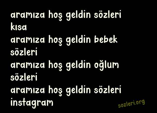 Aramıza Hoş geldin