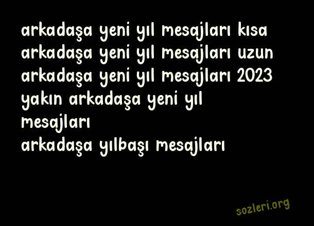Arkadaşa Yeni Yıl