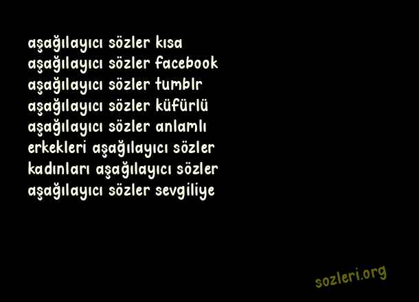 Aşağılayıcı Sözler