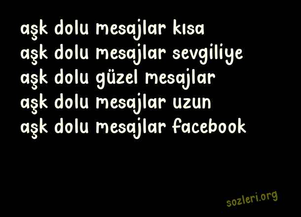 Aşk Dolu Mesajlar