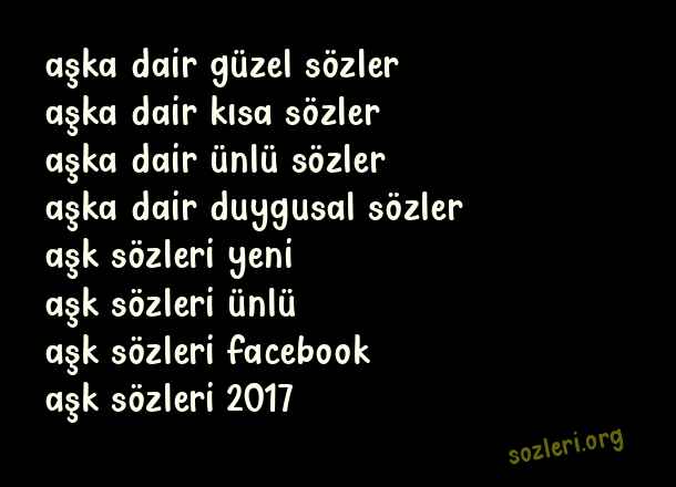 Aşka Dair Sözler