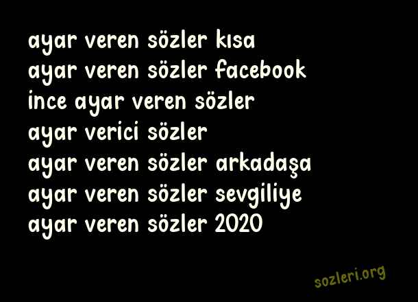 Ayar Veren Sözler