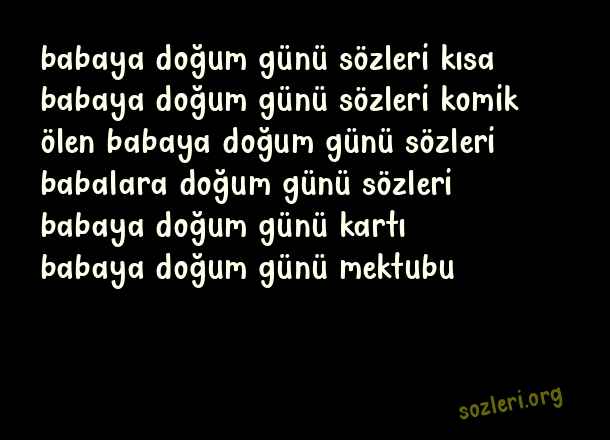 Babaya Doğum Günü