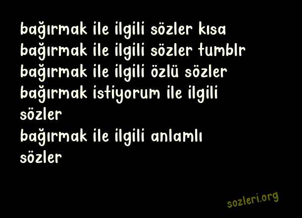 Bağırmak