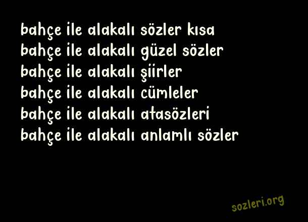 Bahçe
