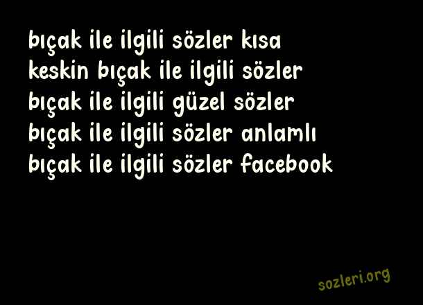 Bıçak