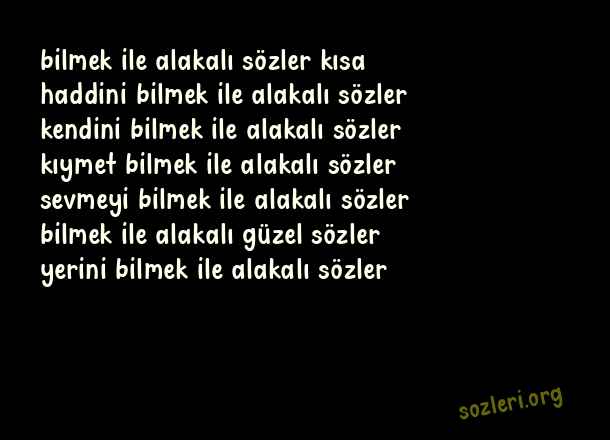 Bilmek