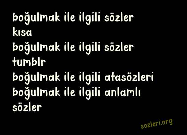 Boğulmak