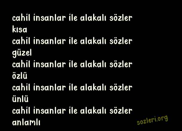 Cahil İnsanlar