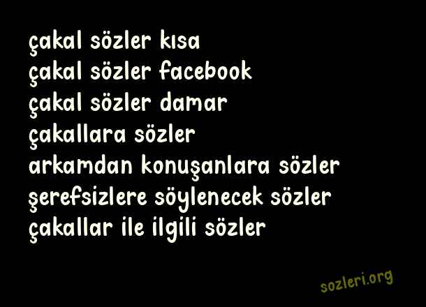 Çakal Sözler