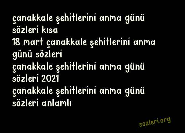 Çanakkale Şehitlerini Anma Günü