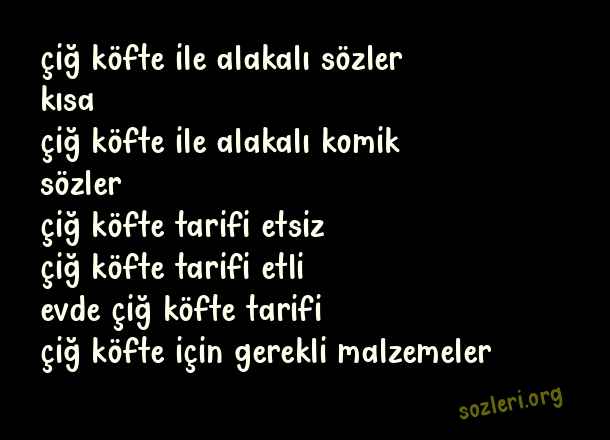 Çiğ Köfte