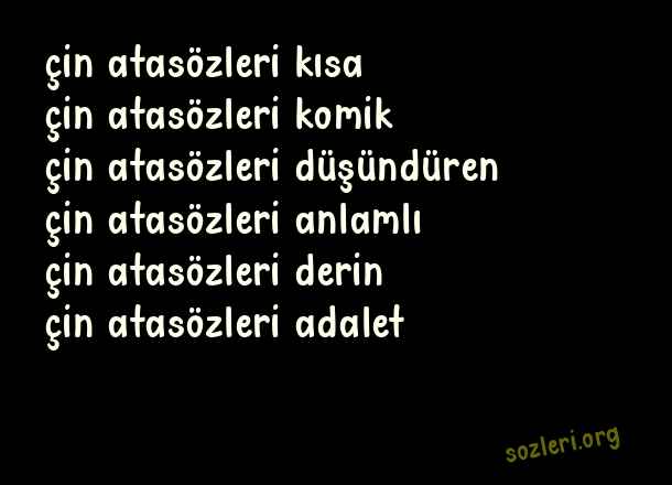 Çin Atasözleri