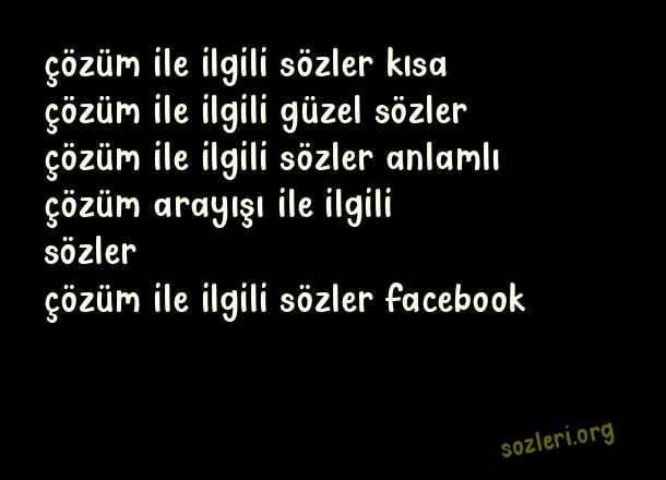 Çözüm