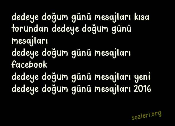 Dedeye Doğum Günü