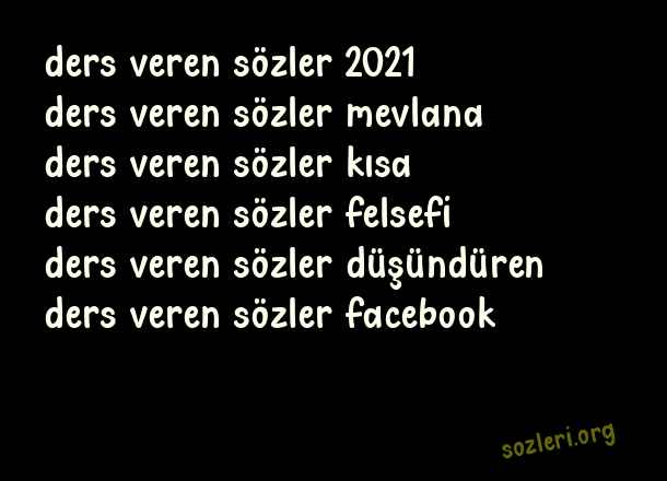 Ders Veren Sözler
