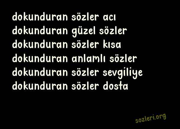 Dokunduran Sözler