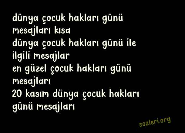 Dünya Çocuk Hakları Günü