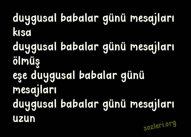 Duygusal Babalar Günü
