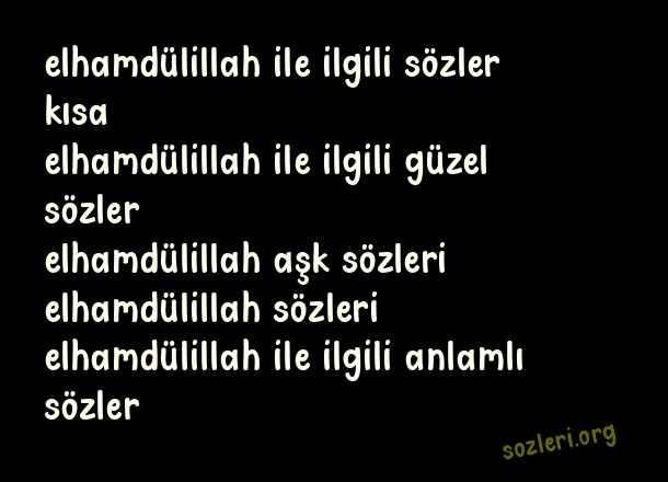 Elhamdülillah