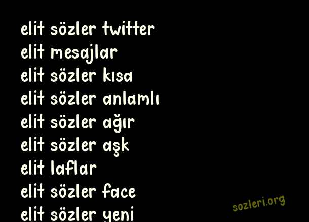 Elit Sözler