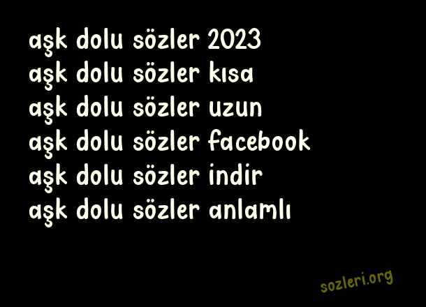 En Güzel Aşk Dolu Sözler 2023